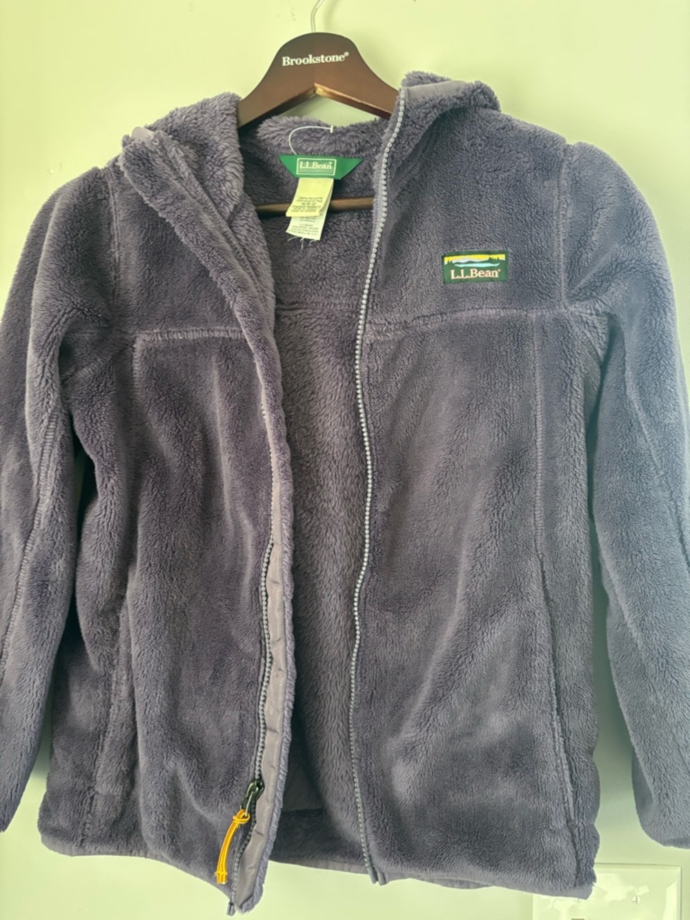 L.L. Bean Plush Hooded Zip Jacket in Dusty Purple